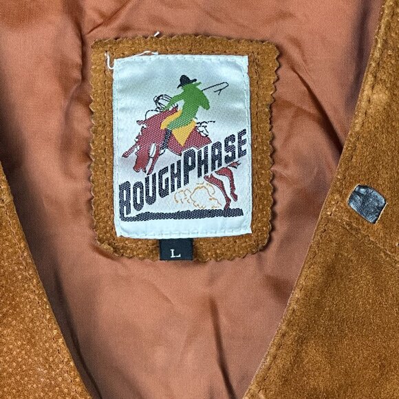 Vtg Roughphase Chief Of The Highway Leather Vest L Western Bull Skull & Conchos - Picture 4 of 12
